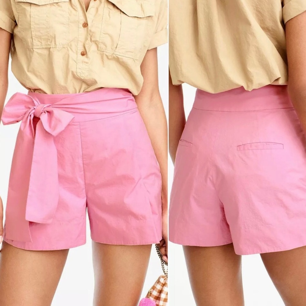 WHITE J.Crew Bow Poplin Shorts